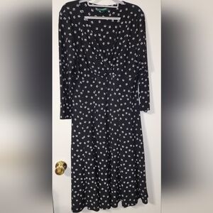 Ralph Lauren black surplice dress sz 16